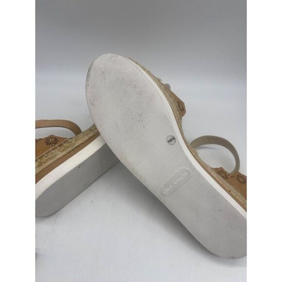 Vince Camuto Women Tan Lazer Cut Espadrille Sandals Size  9.5 - Picture 8 of 9